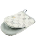Mackenzie-childs Sterling Check Mini Oven Mitt Set Of 2. Fixed Price $73.99.