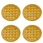 Weikai 11 Set Of 4, Solid Bamboo Wood Trivets With Non-slip Pads 7" Round. Fixed Price $24.33.