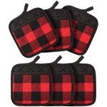 6 Pieces Valentine's Buffalo Check Pot Holders With Pocket, Classic Red Black. Fixed Price $20.51.
