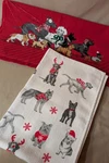 Set Of 2 Christmas Holiday Terry Cloth Kitchen Dish Towels Hand With Dogs. Fixed Price $19.95.