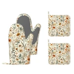 Vintage Flowers Silicone Oven Mitts And Pot Holders,boho Heat-resistant 4 Pie.... Fixed Price $36.97.
