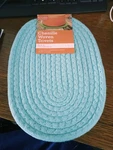 Kitchen Discovery 9 X 13 Chenille Woven Trivets Turquoise Set Of 2 Oval Nwt. Fixed Price $14.99.