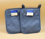 Home Collection Blue Pot Holder Mitts Pocket Quilted Rubber Backing Set Of 2. Fixed Price $13.49.