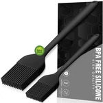 Baking Set, 2 Silicone Brushes, Heat Resistant, Durable Steel Core, Black. Fixed Price $13.58.