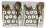 Mud Pie Chambray X8 Pot Holder And 10 Wood/enamel Spoon Sets, Lot Of 2. Fixed Price $20.00.