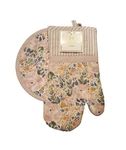Mary Square Enchanted Garden 2 Piece Quilted Cotton Oven Mitt & Pot Holder Set. Fixed Price $18.99.