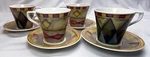 Sasaki Palazzo By Paula Zanger Set Of 4 Cups & Saucers Porcelain Microwave/oven. Fixed Price $19.95.