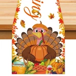 Happy Thanksgiving Turkey Table Runner Oxford 70.86X13.77IN Pumpkin Maple. Fixed Price $9.95.
