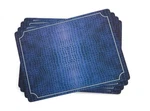 Pimpernel, Set Of 4, 'blue Croc Leather' Cork-backed Placemats, New In Box. Fixed Price $60.00.