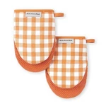 Kitchenaid Gingham Mini Oven Mitt 2-PACK Set, Honey, 5.5"X8",. Fixed Price $34.43.