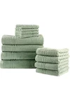 Home Reflections 100% Cotton Solid & Texture 18PC Towel Set Green. Fixed Price $42.99.