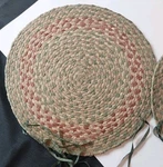 Braided Jute Chair Pads ( 2 ) Ties 15.5". Green/burgundy C-09 Capitol Earth Rug. Fixed Price $28.00.