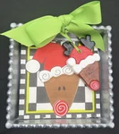 Mud Pie Christmas Napkin Holder Reindeer Nwt Silver Beaded Tray 6" Ceramic. Fixed Price $18.00.