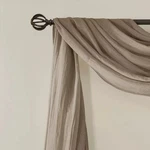Madison Park Harper 42" X 144" Solid Crushed Sheer Window Scarf Valance Taupe. Fixed Price $37.88.