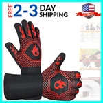 Bbq Gloves : 1472 High Temp Resistance Fireproof For Grilling B.... Fixed Price $24.99.
