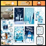 8 Pcs Winter Snowman Kitchen Towel & Oven Mitt Set, Reindeer Decor, Farmhouse St. Fixed Price $28.79.