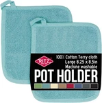 Ritz Royale Collection Terry Pot Holder/hot Pad Set, Dew, 2-PIECE, Count. Fixed Price $16.09.