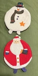 2 Vintage Russ Berrie Christmas Pot Holder Trivet Santa And Snowman. Fixed Price $24.99.