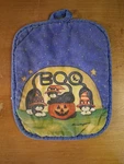 Laurie Korsgaden Black Cat Pumpkin Halloween Oven Mitt. Fixed Price $9.99.
