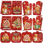 12 Pcs Christmas Kitchen Towels Pot Holders And Oven Mitts Set 4 Gingerbread Man. Fixed Price $67.20.