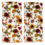 Set Of 2 Autumn Harvest Sunflower Toss Terry Kitchen Towels By Kay Dee Designs. Fixed Price $18.95.