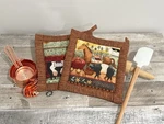 New- Farm Animal Pot Holders Amish Handmade X8 Set Of 2 Brown Cow & Pig. Fixed Price $24.95.