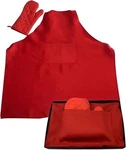 De Luxe Chefs Apron And Bbq Gloves Set With Pocket Adjustable Straps. Fixed Price $44.99.
