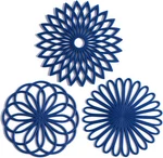 Set Of 3 Silicone Trivet Mat Hot Pot Holder Pads For Table 5-NAVY Blue. Fixed Price $18.99.
