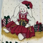 Vintage Christmas Rabbit Kitchen Towel Set 3 Holiday Traditional Cecil Saydah Co. Fixed Price $15.99.