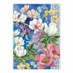 Michel Design Works Cotton Kitchen Tea Towel Magnolia Floral Blue Pink Purple. Fixed Price $10.00.