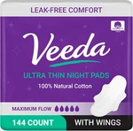 Natural Cotton Pads For Women - Overnight Heavy Flow Absorbent. Fixed Price $64.90.