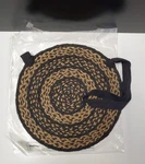 Chair Pad Braided Jute Black And Tan Farmhouse Primitive Decor Vhc Nancys Nook. Fixed Price $13.99.