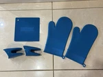Cuisinart New 5-PIECE Blue Silicone Oven Set With Mini And Hot Pad. Fixed Price $9.99.