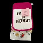 Kate Spade Eat Cake For Breakfast 3 Piece Set Towel, Oven Mitt, Pot Holder Nwt. Fixed Price $32.75.