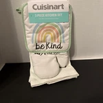 New Cuisinart Seashells 3-PIECE Kitchen Pot Holder Oven Mitt Towel Set. Fixed Price $12.99.