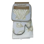 Cuisinart 3 Piece Sea Shells Oven Mitt Pot Holder Kitchen Towel Beach Theme. Fixed Price $22.00.