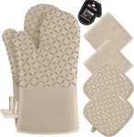 6PCS Silicone Oven Mitts & Pot Holders Set, 500 Heat Resistant, Best Gift. Fixed Price $39.99.
