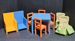Ikea Doll Kitchen Furniture 1 Table 5 Orange Blue Set Lot 9 Items. Fixed Price $21.67.