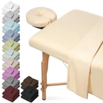 3PC Flannel Massage Table Sheet Set - Cotton Spa Facial Bed Covers. Fixed Price $24.99.