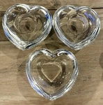 Orrefors Crystal Amour Collection Set Of 2 Votive Holders And 1 Trinket Dish. Fixed Price $34.99.