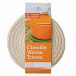 Kitchen Discovery 8 Chenille Woven Trivets Cream Set Of 3 Round Nwt. Fixed Price $9.00.