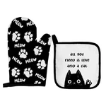 Qeheb Black Cat Oven Mitts And Pot Holders Sets, Mom Lovers. Fixed Price $18.07.
