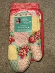 Pioneer Woman Patchwork Oven Mitt & Pot Holder Kitchen Set 13X7 7X10 Htf. Fixed Price $21.87.