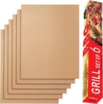 Mats For Outdoor Grill, Set Of 6 Copper Mat, Non-stick And Reusable. Fixed Price $21.28.