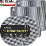 Silicone Trivet Mats 4 Pack Gray Heat Resistant Hot Pad Pot Holder From Usa. Fixed Price $14.88.