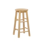 24" Round Seat Natural Barstool - Linon, Elegant Kitchen & Dining. Fixed Price $67.07.