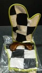 (2) Mackenzie Childs Black & White Check Wash Mitt 11.5 X 8" New In Package. Fixed Price $54.99.