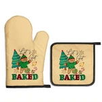 Gkodw Let's Get Baked Oven Mitts And Pot Holders Sets, 11X6.7X1.6IN, Yellow. Fixed Price $18.99.