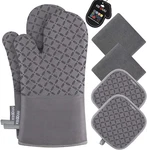 Kegouu Oven Mitts And Pot Holders 6PCS Set, Kitchen Glove High Heat Resista. Fixed Price $28.51.