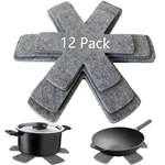 Asbayson Pot And Pan Protectors Set Of 12, 3 Different Size Larger & Gray. Fixed Price $19.99.